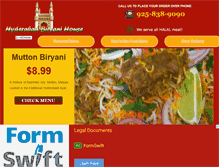 Tablet Screenshot of hyderabadbiryanihouseca.com